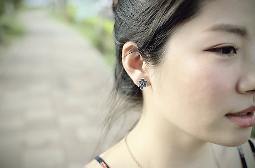 Ewin 創物-銀飾品設計創作 【好女孩系列-泡泡兒三式耳針925純銀耳環】(耳骨環/貼耳環)