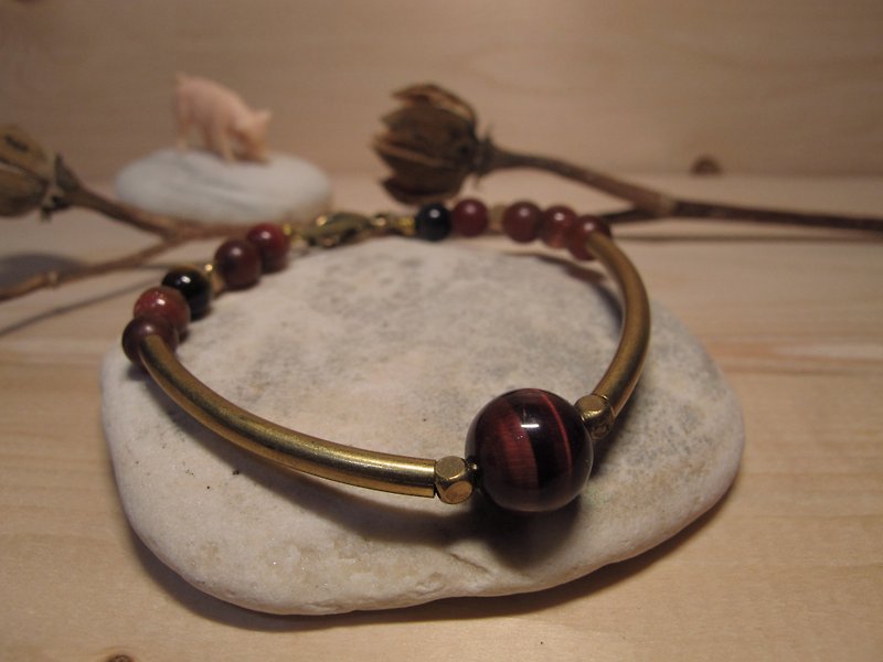 ▲ 艷  / 天然石手鍊 Natural stone bracelet - 手鍊/手鐲 - 寶石 紅色