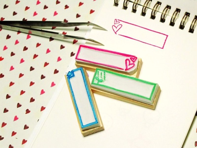 Apu手工章 實用小標籤印章组 3枚装 可单独购买 - 印章/印台 - 橡膠 