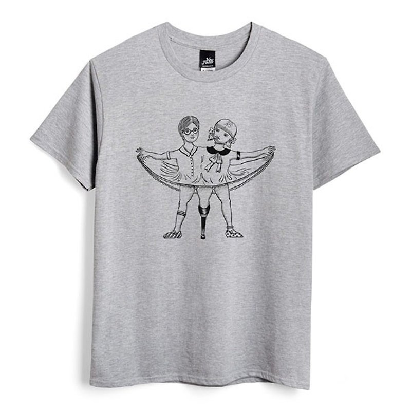 Androgyny - dark gray Linen- neutral T-shirt - เสื้อยืดผู้ชาย - วัสดุอื่นๆ สีเทา