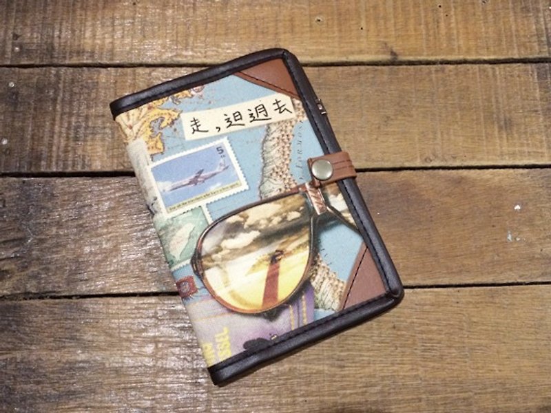 passport case-𨑨茌去-recommended Valentine’s Day gift for travel fun - Passport Holders & Cases - Faux Leather Blue