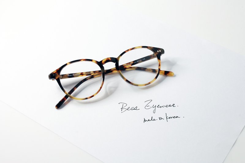 A01C3 Wellington rectangle Shape eyeglasses frame eyewear Yellow Tortoise Color - Glasses & Frames - Other Materials Brown