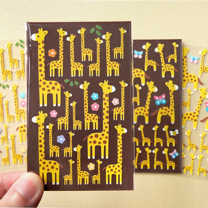 Giraffe Stickers (2 Pieces Set) - Stickers - Waterproof Material Orange