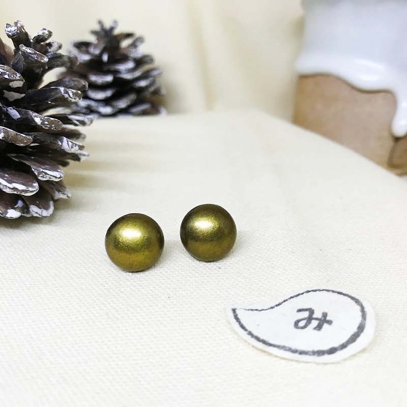 【 耳環 】金太郎的秘密 - 耳環/耳夾 - 塑膠 金色