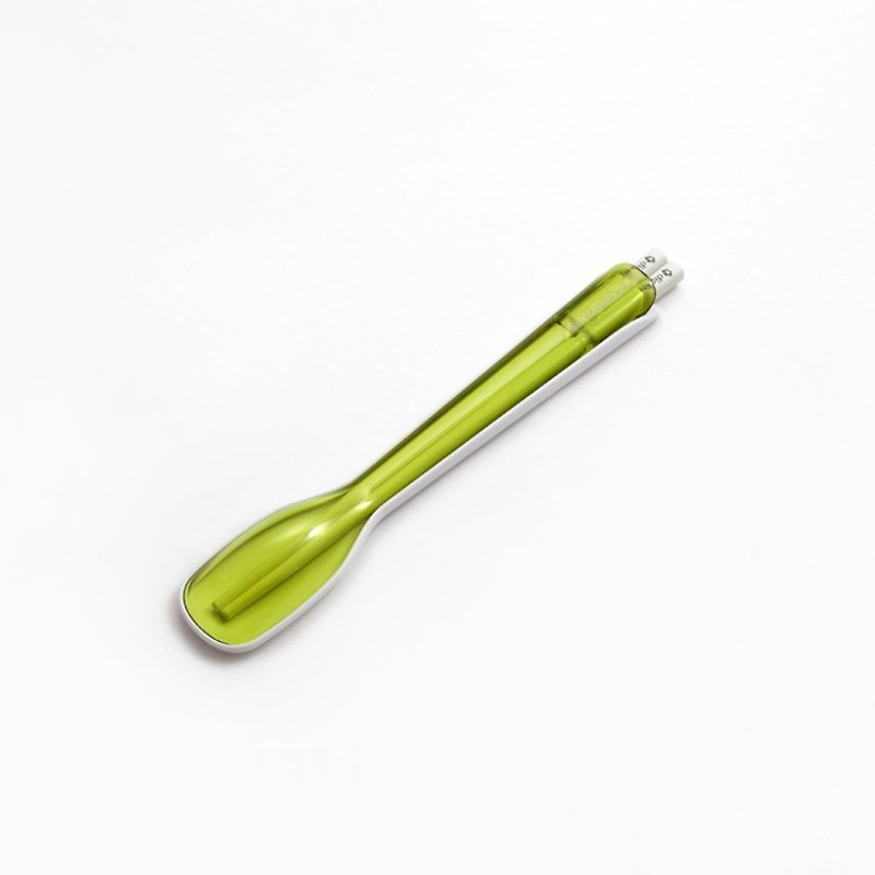 พลาสติก ตะเกียบ สีเขียว - dipper 2 in 1 SPS environmentally friendly tableware set-verdant green