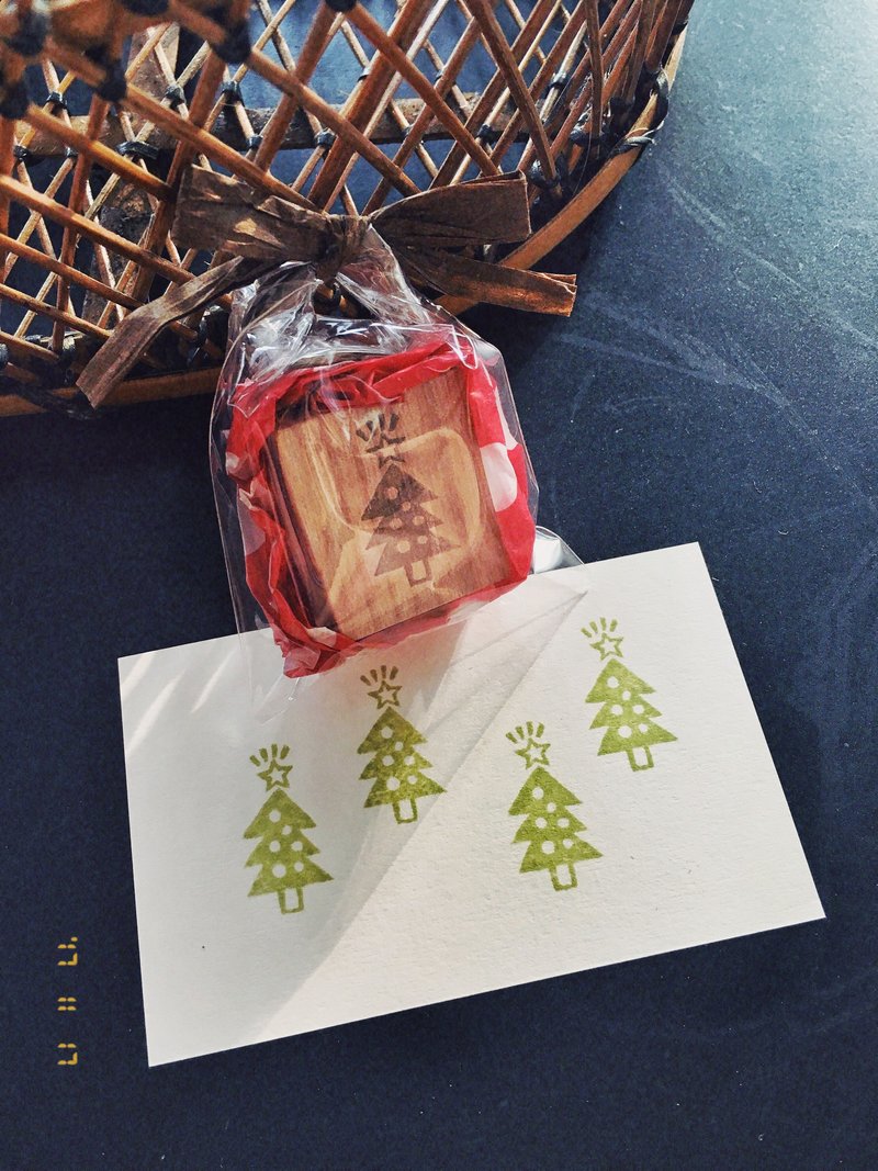 Deerday手刻圖章 - Xmas 聖誕樹 - 印章/印台 - 橡膠 綠色