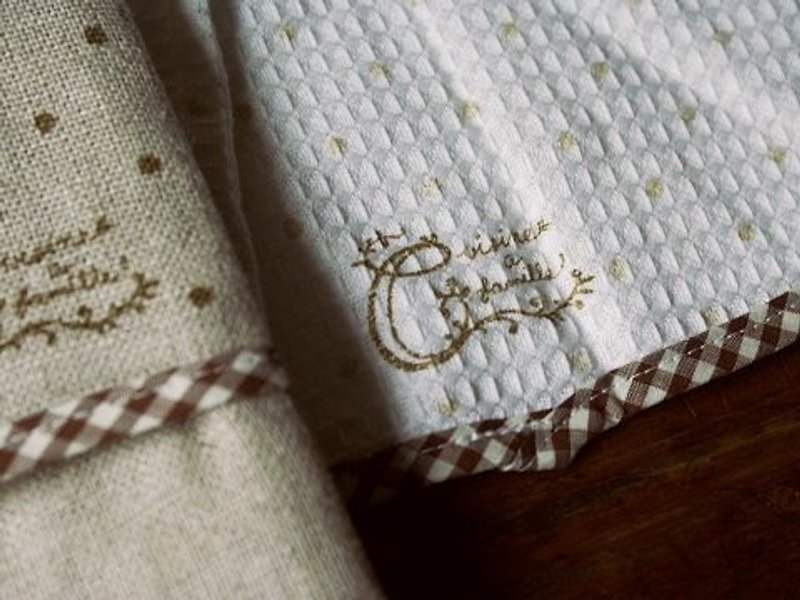 French Cuisine my great circle cloth kitchen towel muffins - Other - Cotton & Hemp White