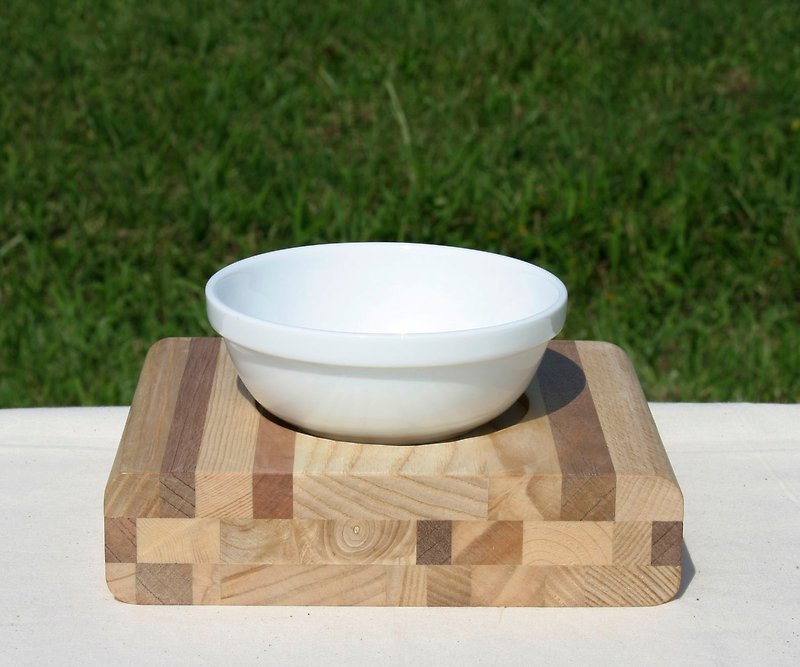 [Hair] mosaic furniture plate single bowl - Pet Bowls - Wood Multicolor