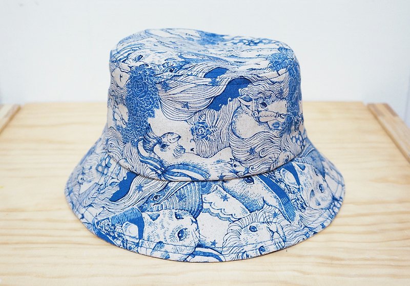 好少女漁夫帽 | 夢遊的藍色愛麗絲 - 帽子 - その他の素材 ブルー