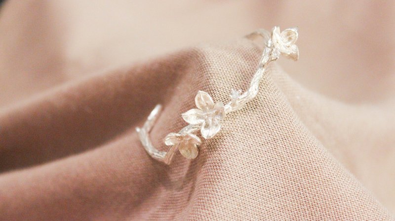 Flower Appreciation Series - スターリングシルバーブレスレット - ブレスレット - 金属 グレー