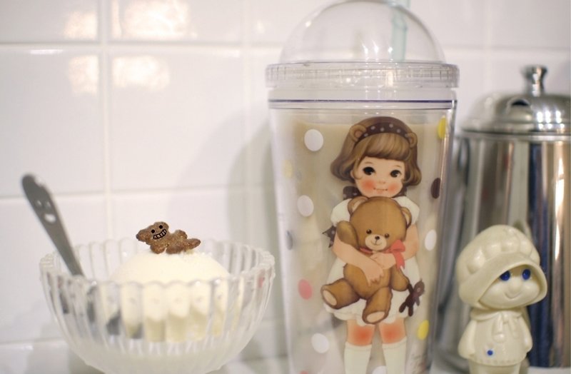 South Korea] [Afrocat paper doll mate ice tumbler <Sally> Slurpee cups of coffee fruit cola - กระติกน้ำ - พลาสติก สีนำ้ตาล