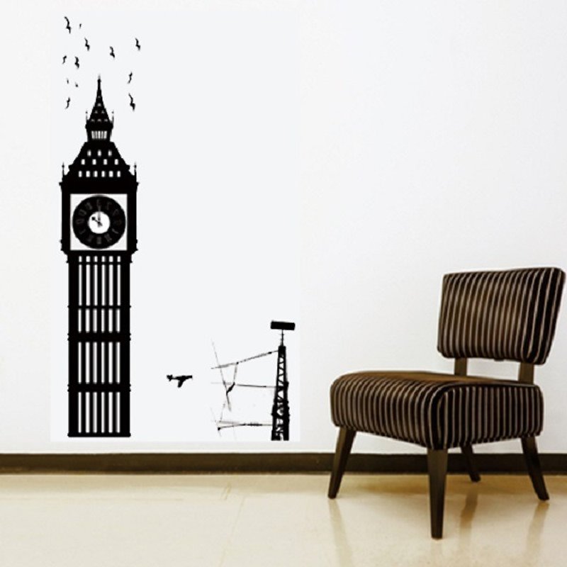 "Smart Design" creative seamless wall stickersBig Ben clock (including Taiwanese movement) 8 colors available - Wall Décor - Plastic Pink