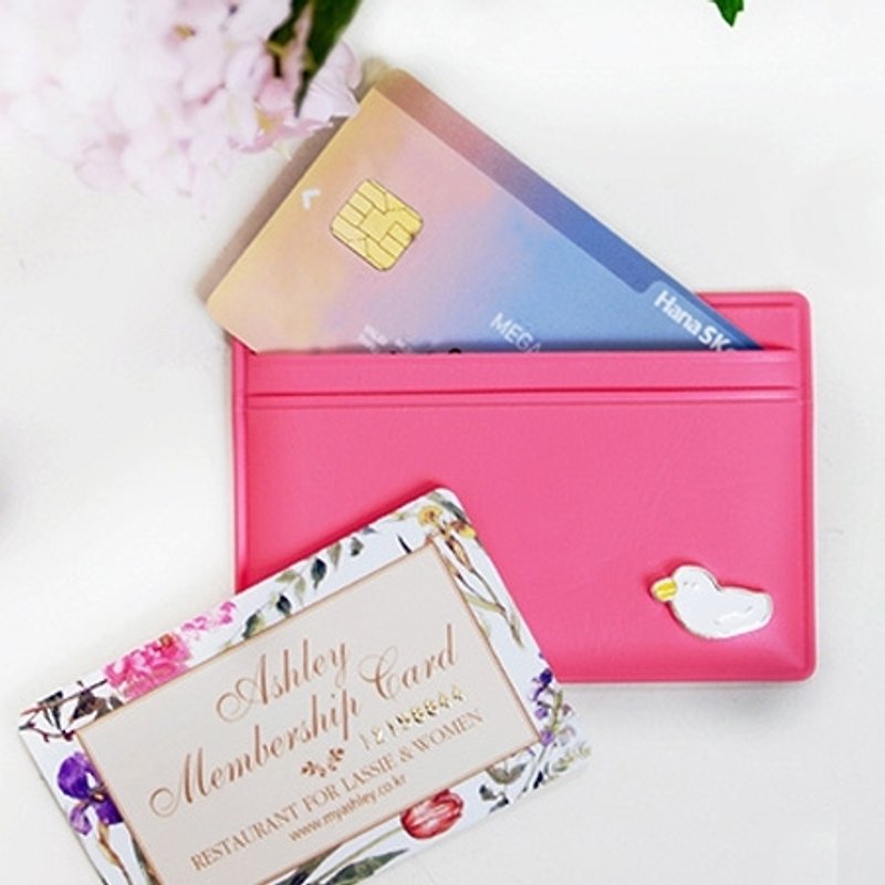 Clear sale - pretty duck ticket card business card holder - candy powder, JSD77134 - ID & Badge Holders - Other Materials Pink