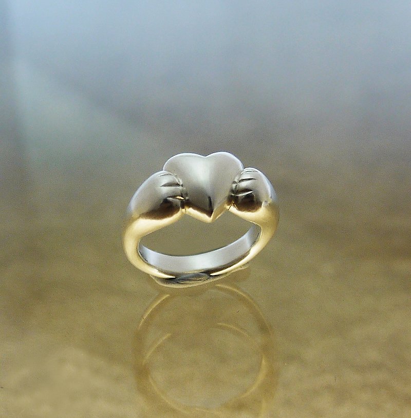 Handmade 925 sterling silver [Cat ring Cat ring] Meow~! I want to grab your heart! - แหวนทั่วไป - เงินแท้ สีเงิน