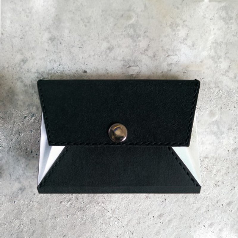 Business card holder . coin purse  .washable kraft paper  .paper leather  - Coin Purses - Paper Black