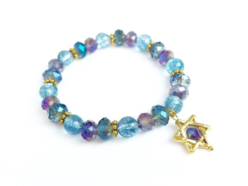 "Psychedelic Star x gold Star of David." - Bracelets - Other Materials Multicolor