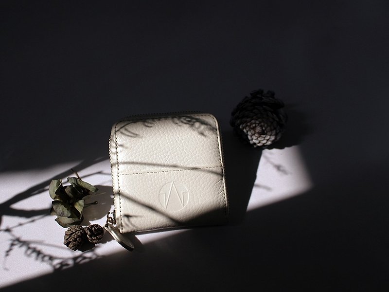 Geometric | Playful | Minimal | Square | WHITE | Fun | Coins Bag / Purse | WHY SO SERIOUS? SERIES - Coin Purses - Genuine Leather White