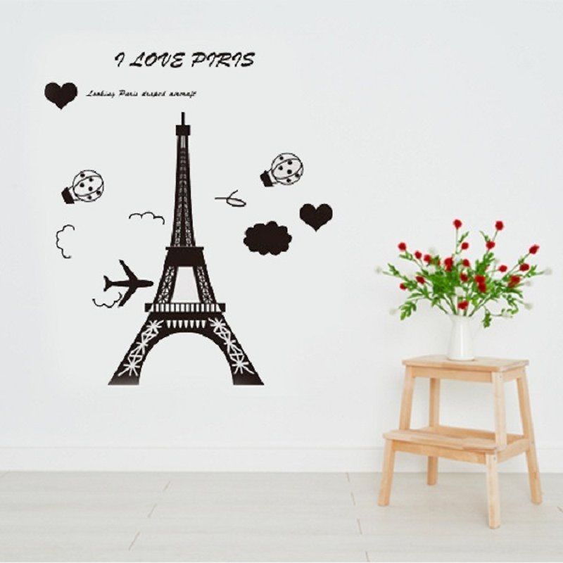 "Smart Design" creative seamless wall stickerEiffel Tower in 8 colors available - Wall Décor - Plastic Red