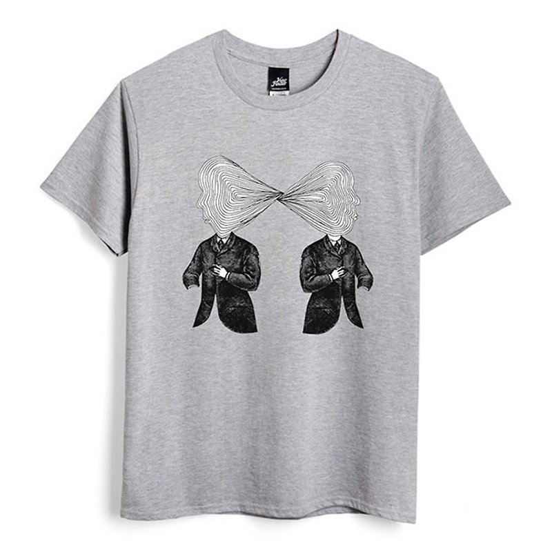 Unique conflict - deep Linen ash - neutral T-shirt - เสื้อยืดผู้ชาย - ผ้าฝ้าย/ผ้าลินิน สีเทา