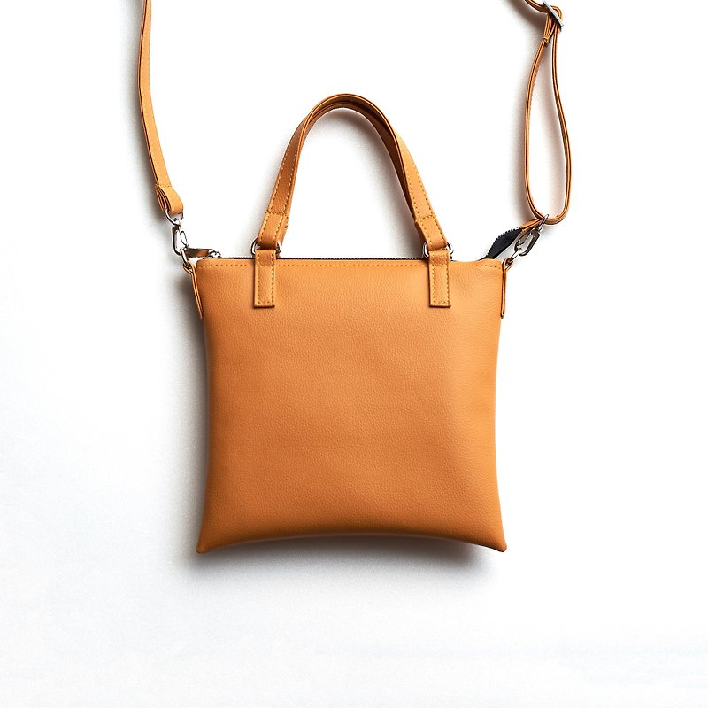 Versatile Minimalist Toast Square Bag Candy Brown / Milk Candy - Messenger Bags & Sling Bags - Faux Leather Orange