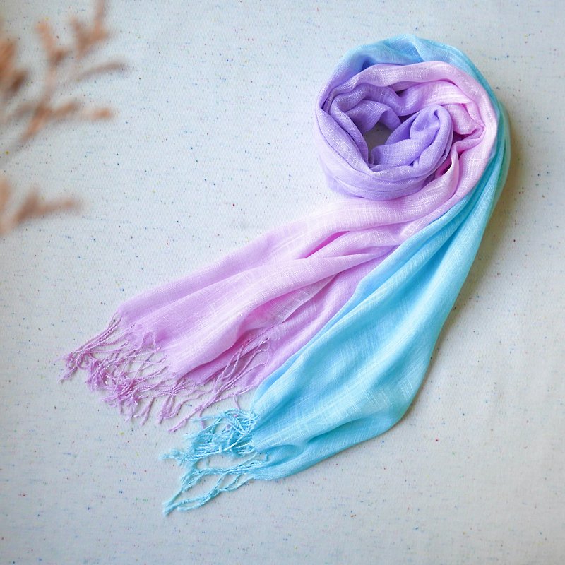 Day dream | Tie dye scarf shawl cotton - Knit Scarves & Wraps - Cotton & Hemp Purple