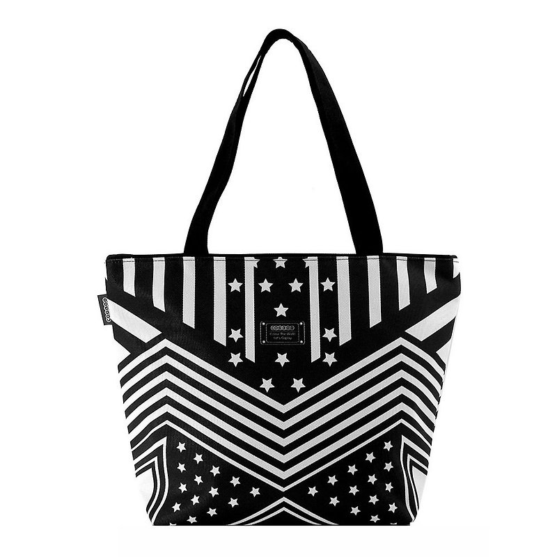 COPLAY  tote bag .-stars (Black) - กระเป๋าแมสเซนเจอร์ - วัสดุกันนำ้ สีดำ