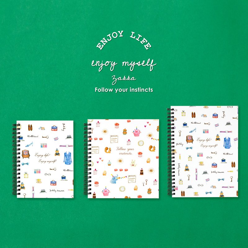 Boge stationery x taste life [30K coil hardcover checkered notes] two designs - Notebooks & Journals - Paper Multicolor