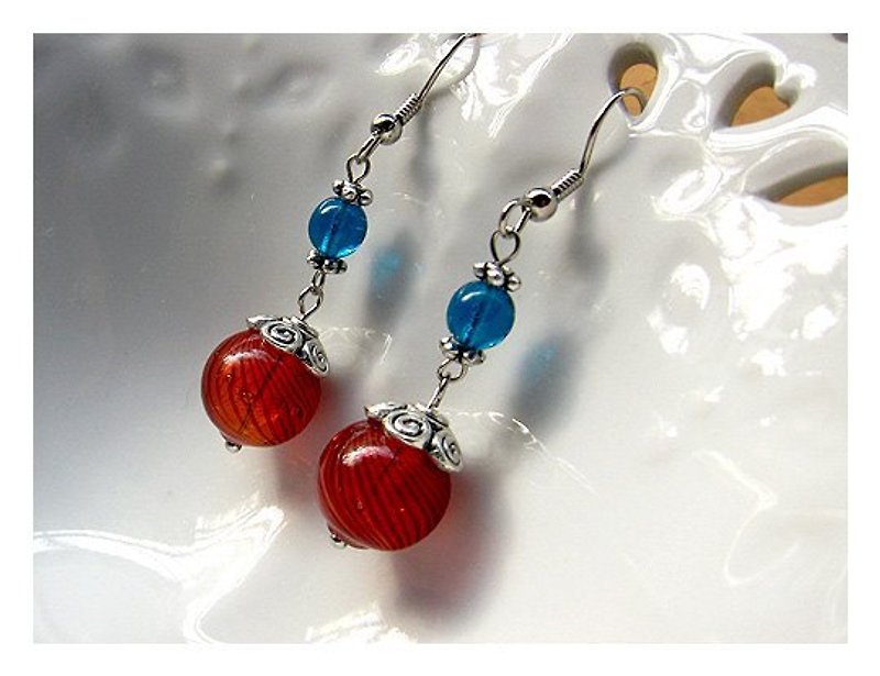 Glass Bubble - Earrings & Clip-ons - Other Materials Red