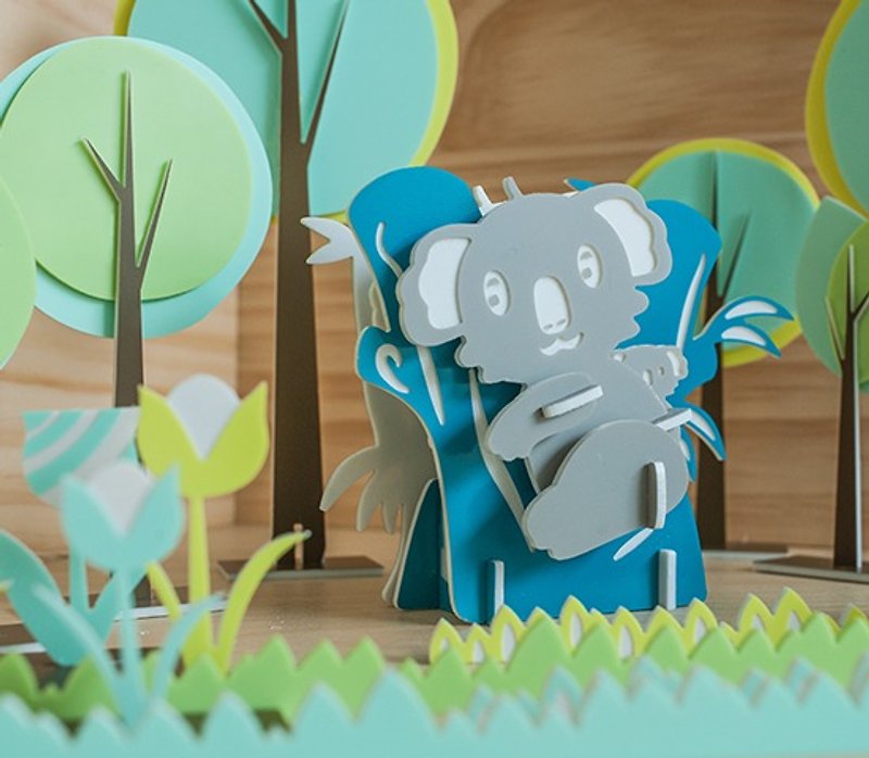 【パズルパズル】かわいい動物シリーズ//好奇心旺盛なコアラ - 知育玩具・ぬいぐるみ - アクリル ブルー