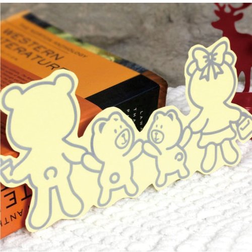 NINKYPUP [全家福貼紙] 反光貼紙 幸福熊 銀/金色 四人
