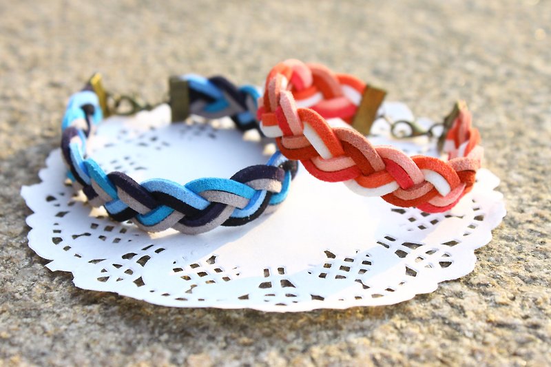 /Openfish/Valentine's Day Couple Bracelet A pair of Korean Velvet Bracelets - Bracelets - Other Materials Multicolor