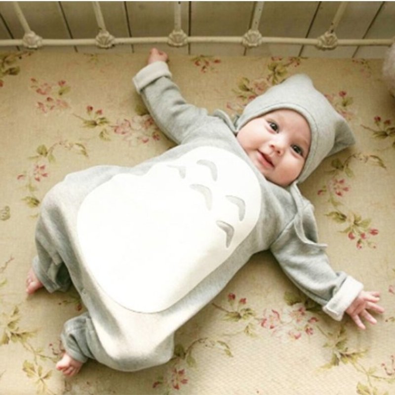 [Korea made] Mi Star MiniDressing- Totoro cotton Children jumpsuit / long-sleeved models (including the ear cap) {inner layer of fluff cloth} - Other - Cotton & Hemp Multicolor