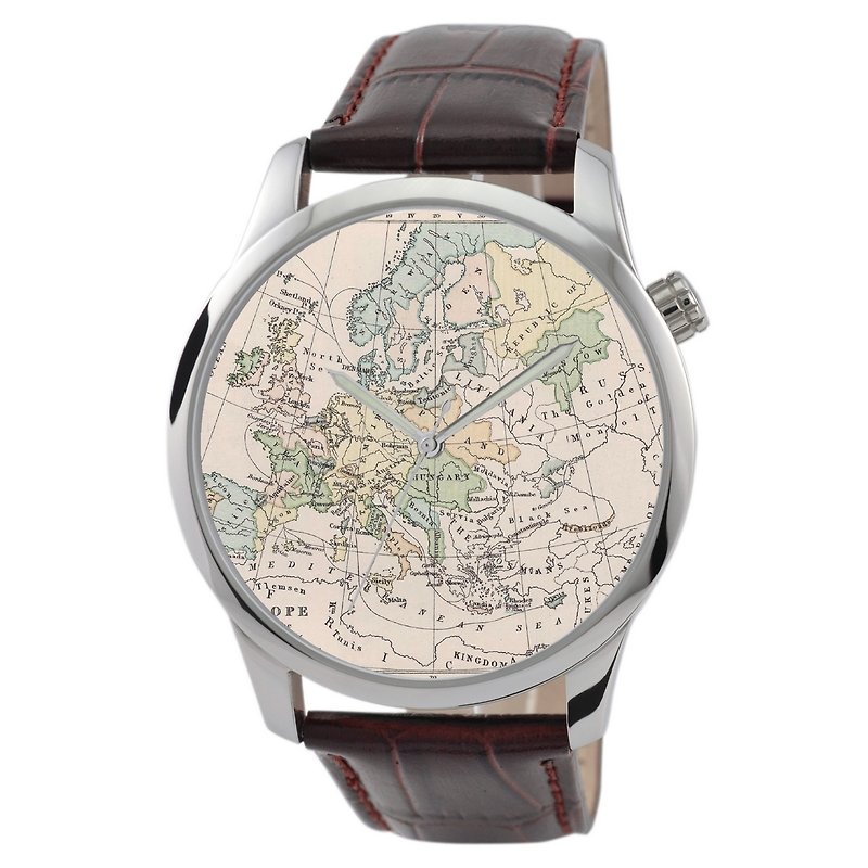 歐洲地圖手錶 - 女錶 - 其他材質 綠色
