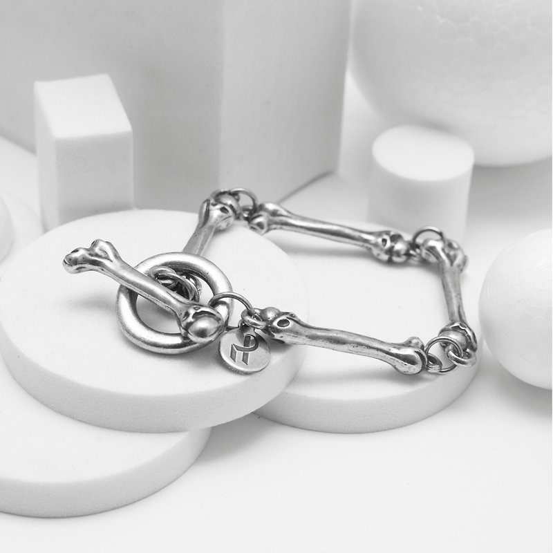 Bone bracelet (ancient Silver) - Bracelets - Other Metals Silver