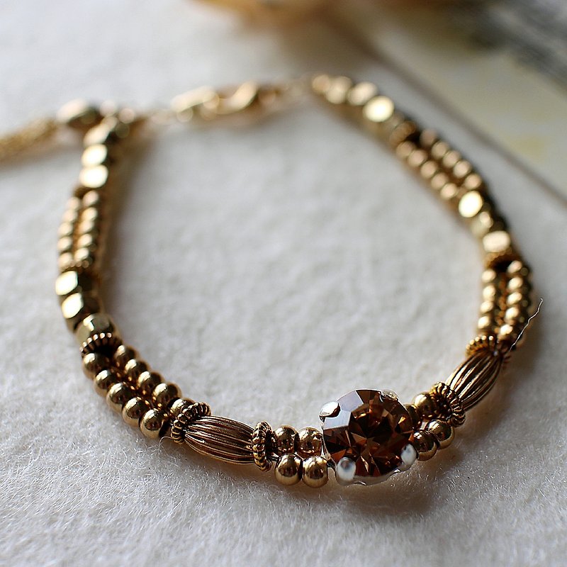 EF brown golden years NO.104 King diamond bracelet brass - Bracelets - Other Materials Gold