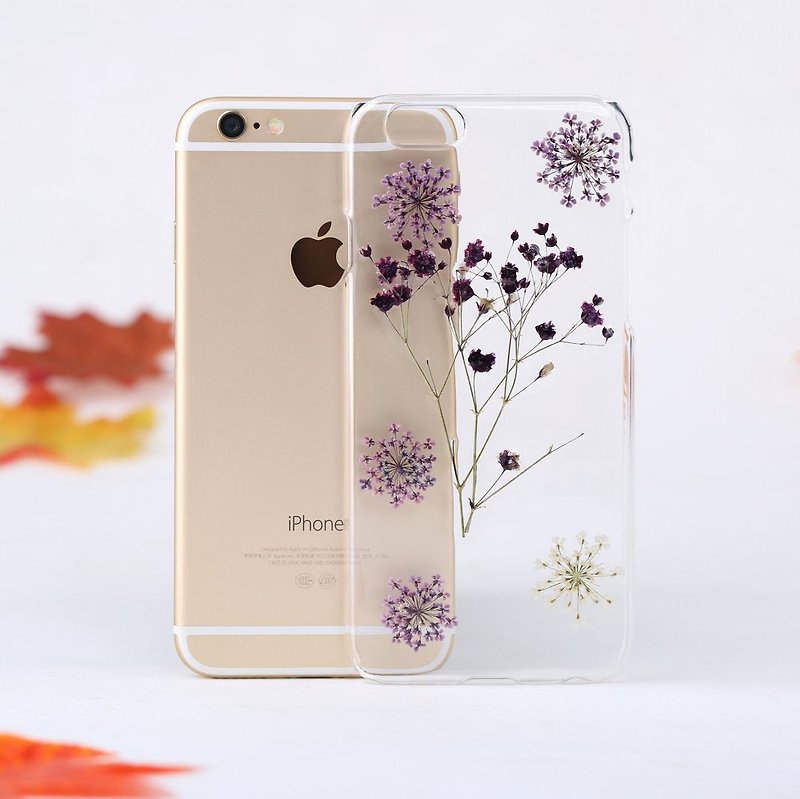 Handmade Pressed Flower Phone Case for iPhone Samsung - เคส/ซองมือถือ - วัสดุอื่นๆ หลากหลายสี