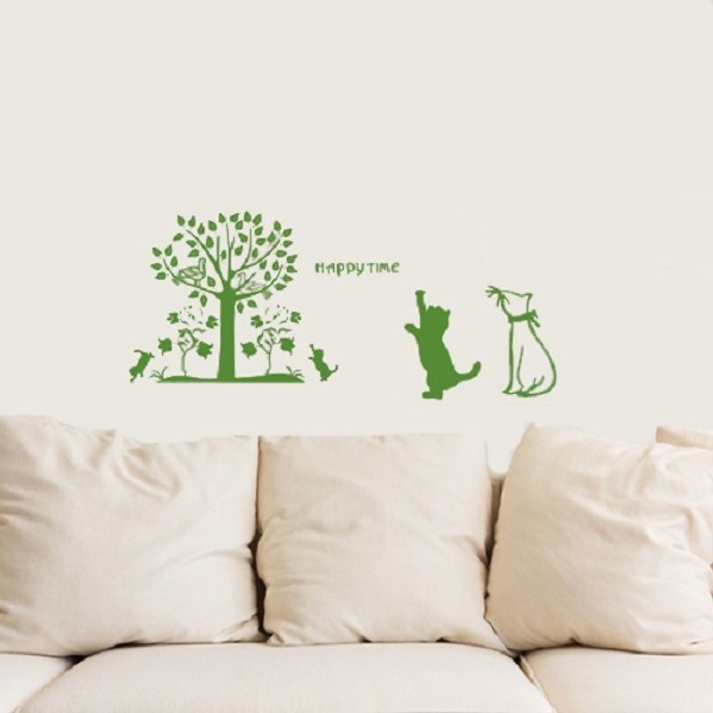 Smart Design creative seamless wall stickers8 colors for tree and dog - ตกแต่งผนัง - กระดาษ สีดำ