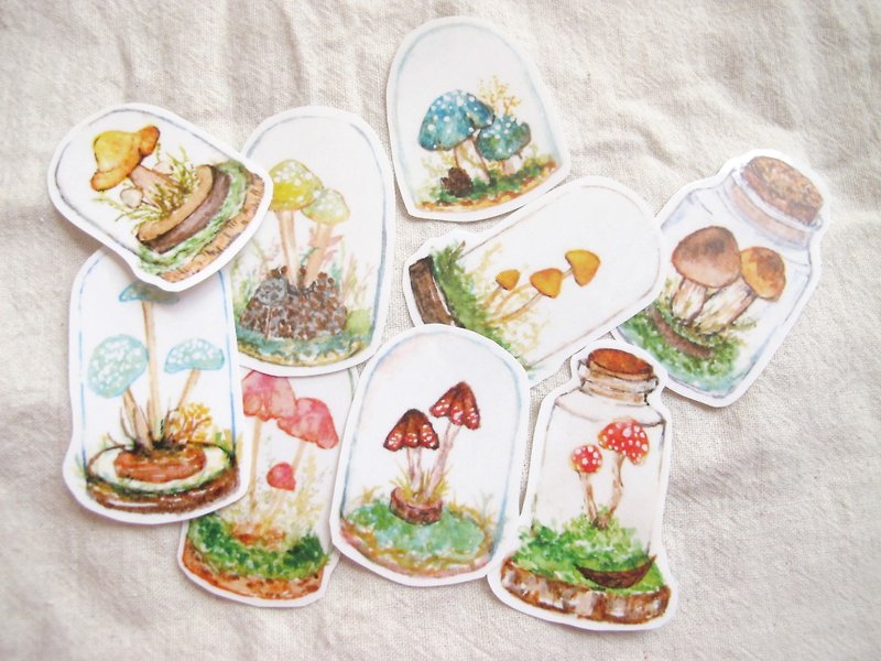 Glass mushroom sticker - Stickers - Paper Red