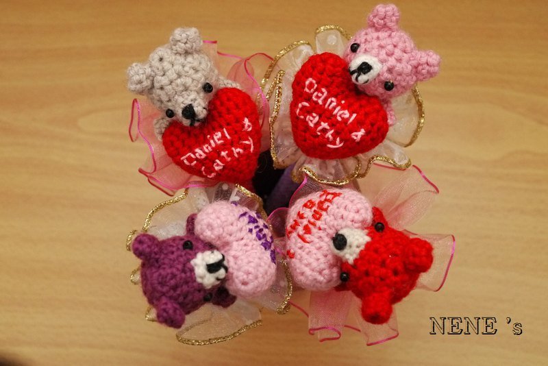 熊熊愛心簽名筆 (一對2枝) (可指定款式) - 筆筒/筆座 - 其他材質 多色