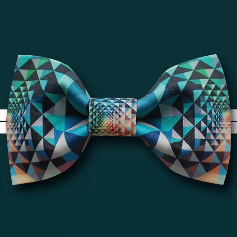 其他材質 領帶/領帶夾 藍色 - 獨立設計 印花 系列 領結 Bow Tie 編號060