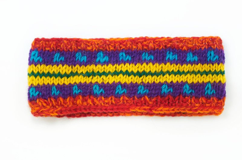 手工羊毛編織繽紛髮帶 - เครื่องประดับผม - วัสดุอื่นๆ หลากหลายสี