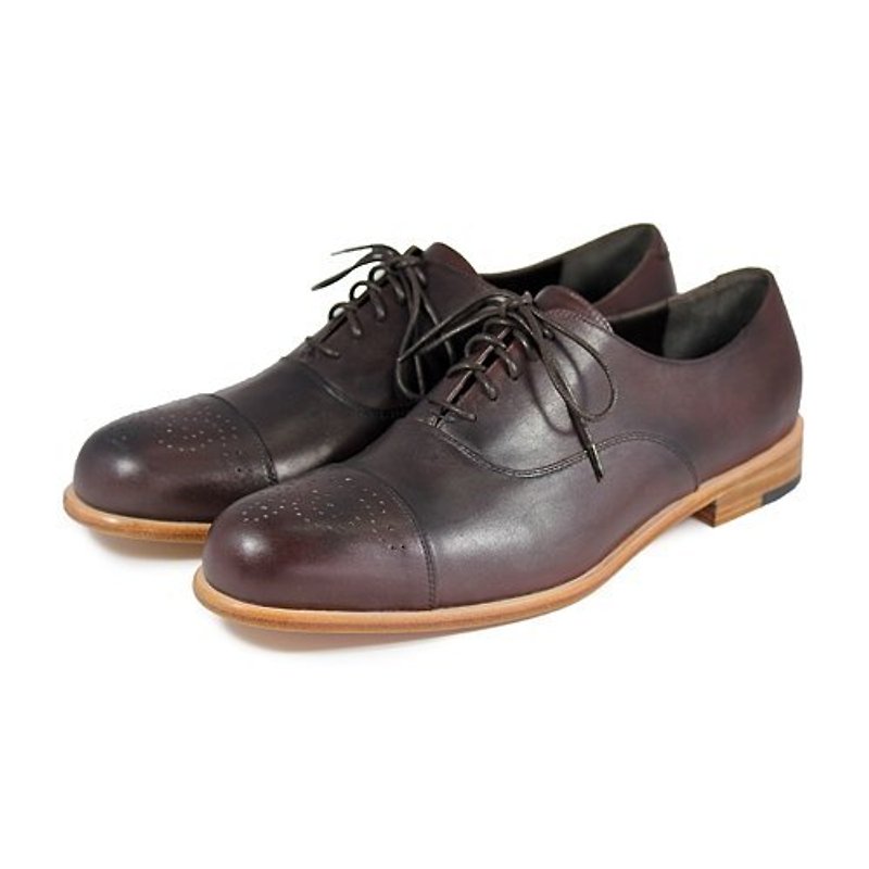 Oxford shoes Spurge Laurel M1124 Metal Brown - Men's Oxford Shoes - Genuine Leather Brown