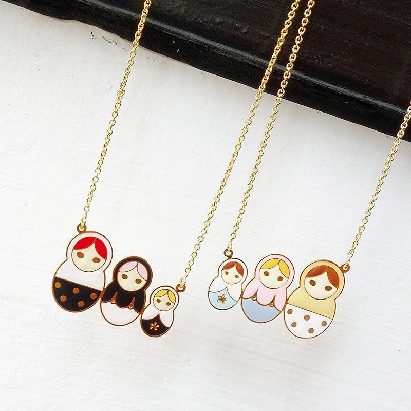 Russian doll hand made styling necklace - Necklaces - Enamel Multicolor