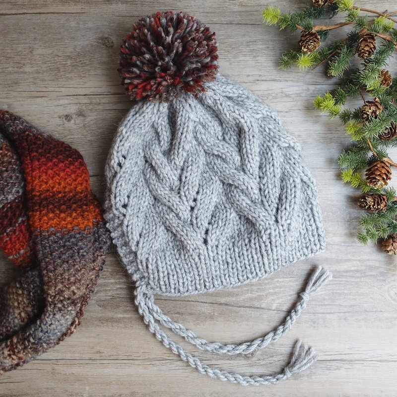 Maple cover ears hat - Adult Size / hand-woven - หมวก - วัสดุอื่นๆ สีกากี