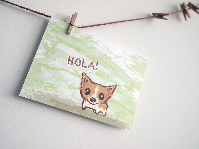Postcard-Hola! Corgi - การ์ด/โปสการ์ด - กระดาษ 