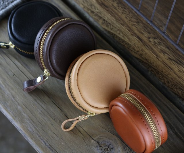 Round coin purse/headphone storage/junction box - Shop LongPower leather  studio Coin Purses - Pinkoi