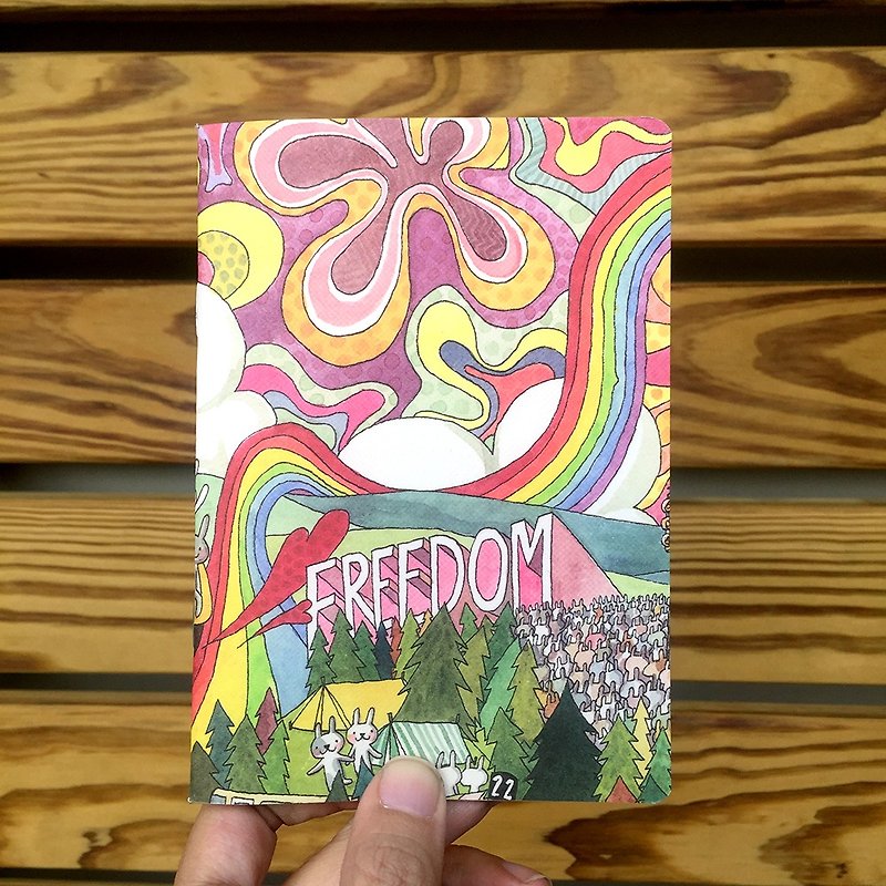 A6筆記本｜兔子音樂祭Freedom - 筆記簿/手帳 - 紙 綠色