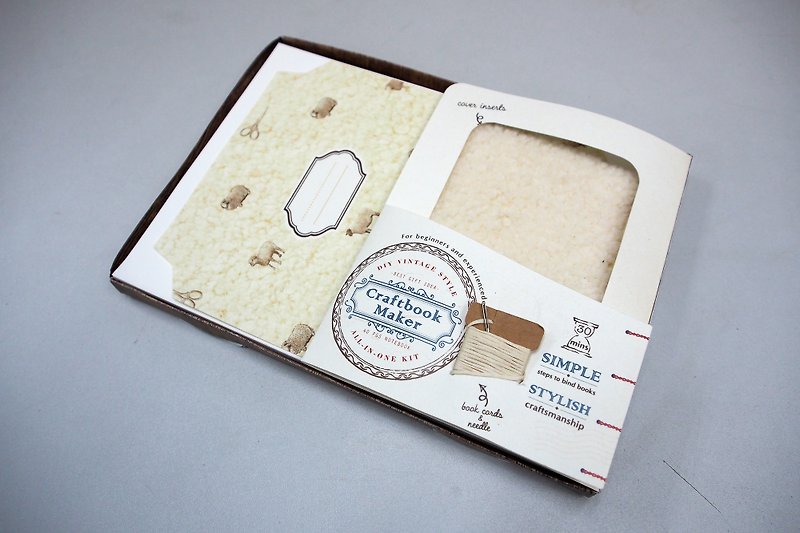 Wild Life Edition Craftbook Maker (Bind Your Own Notebook Kit) - Sheep Pattern - งานไม้/ไม้ไผ่/ตัดกระดาษ - กระดาษ สีนำ้ตาล