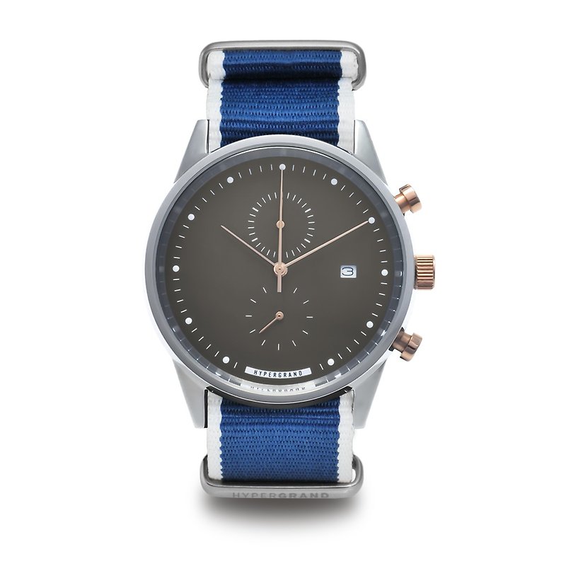 Maverick Chrono 冷鋼計時系列 - 雙色錶盤藍斜紋 手錶 - 女裝錶 - 其他材質 黑色
