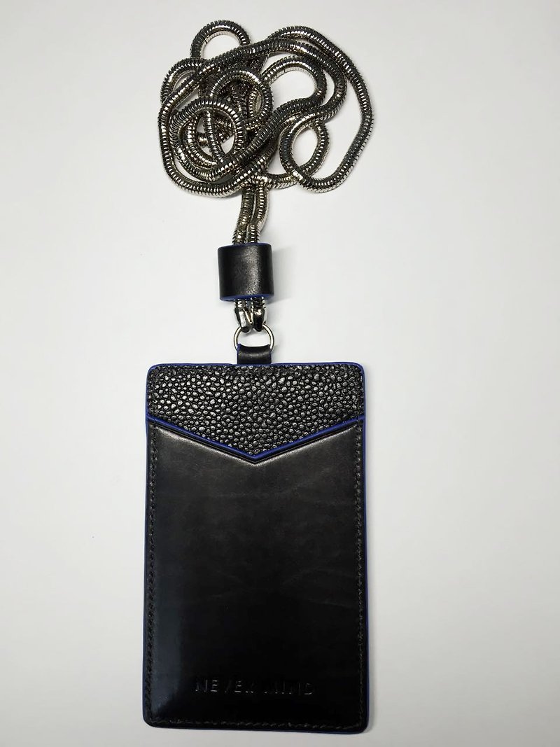 NEVER MIND Commuter Clip-COM-Black-New Year - ID & Badge Holders - Genuine Leather Black